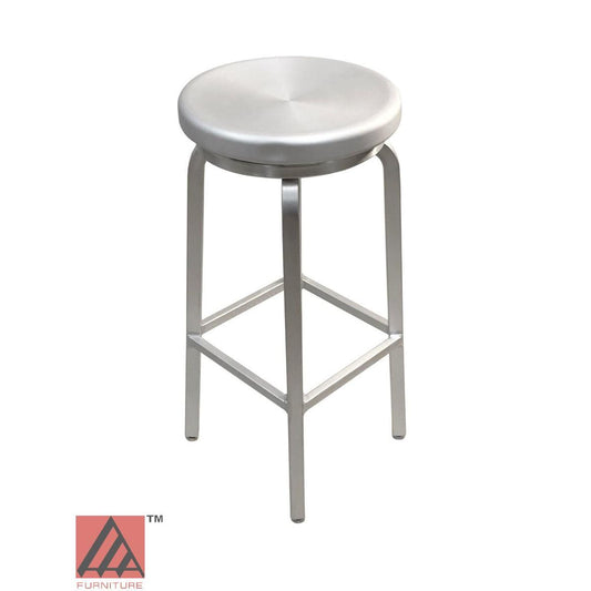 AAA Furniture Backless Round 31" Aluminum Bar Stool