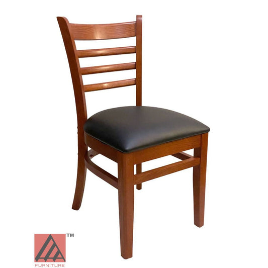 AAA Furniture Beech Ladder 33" Cherry Wood Chair with Grade 4 Vinyl Seat