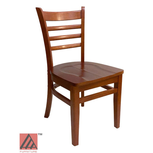 AAA Furniture Beech Ladder 33" Cherry Wood Chair with Wood Seat
