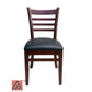AAA Furniture Beech Ladder 33" Mahogany Wood Chair with Black Vinyl Seat