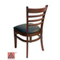 AAA Furniture Beech Ladder 33" Mahogany Wood Chair with Black Vinyl Seat