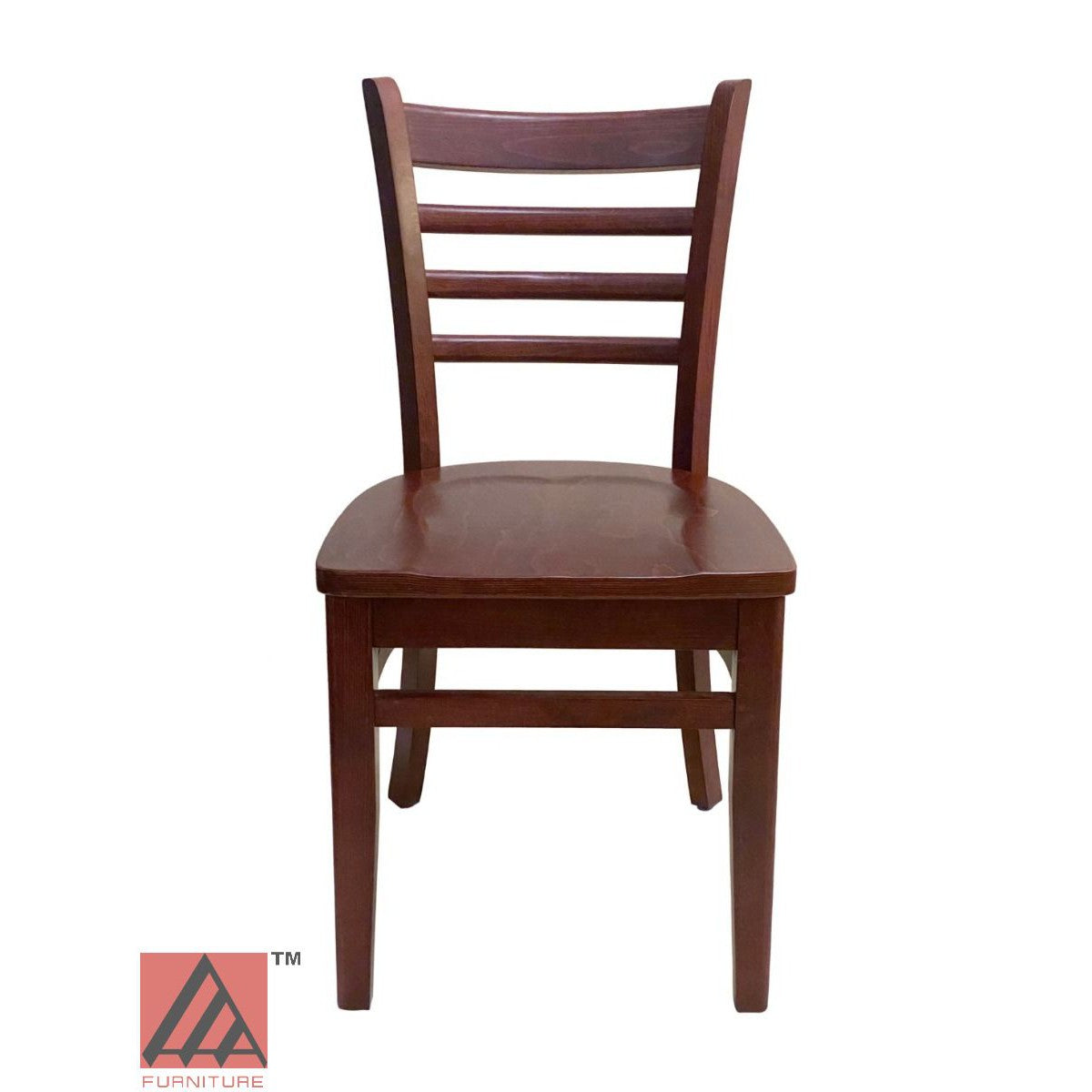 AAA Furniture Beech Ladder 33" Mahogany Wood Chair with Wood Seat
