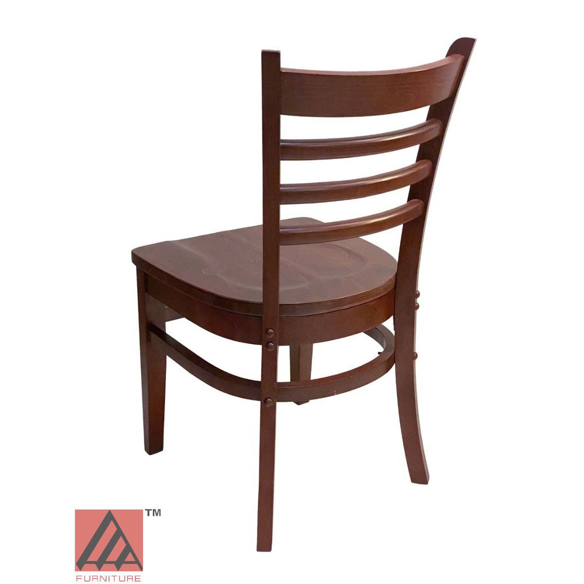 AAA Furniture Beech Ladder 33" Mahogany Wood Chair with Wood Seat