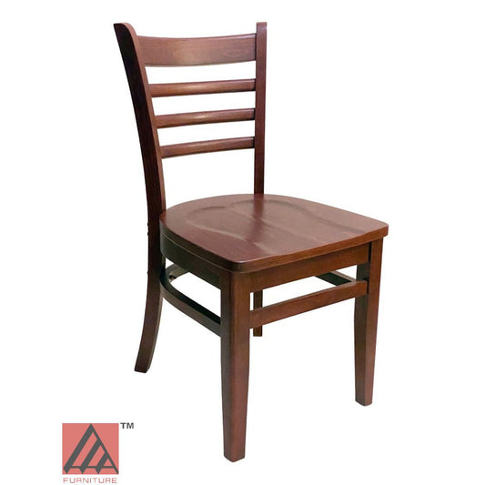 AAA Furniture Beech Ladder 33" Mahogany Wood Chair with Wood Seat
