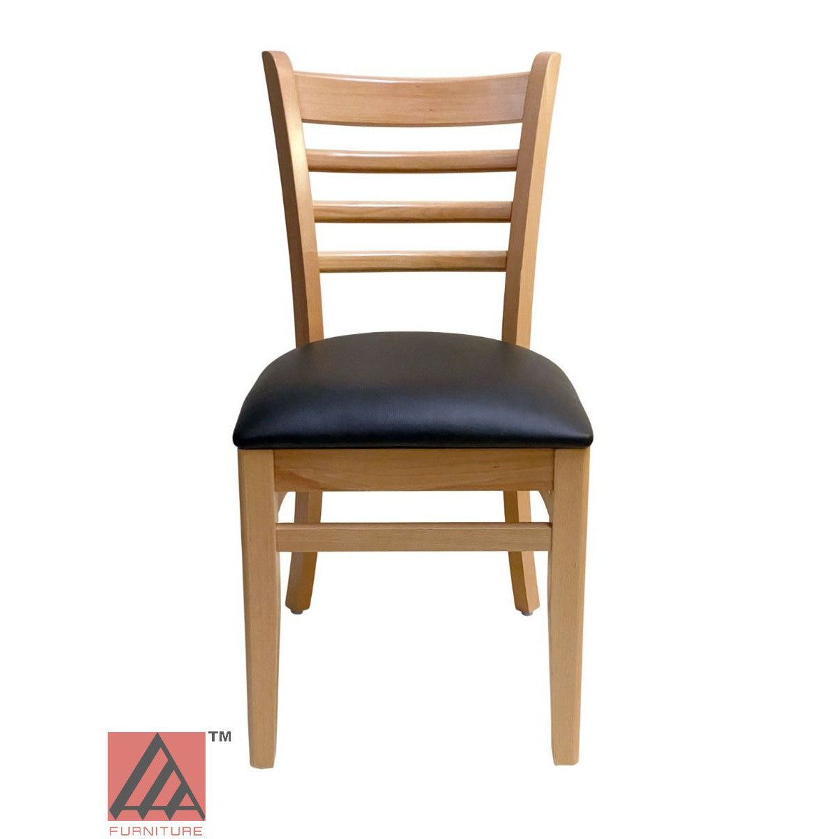 AAA Furniture Beech Ladder 33" Natural Wood Chair with Grade 4 Vinyl Seat