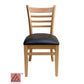 AAA Furniture Beech Ladder 33" Natural Wood Chair with Grade 5 Vinyl Seat