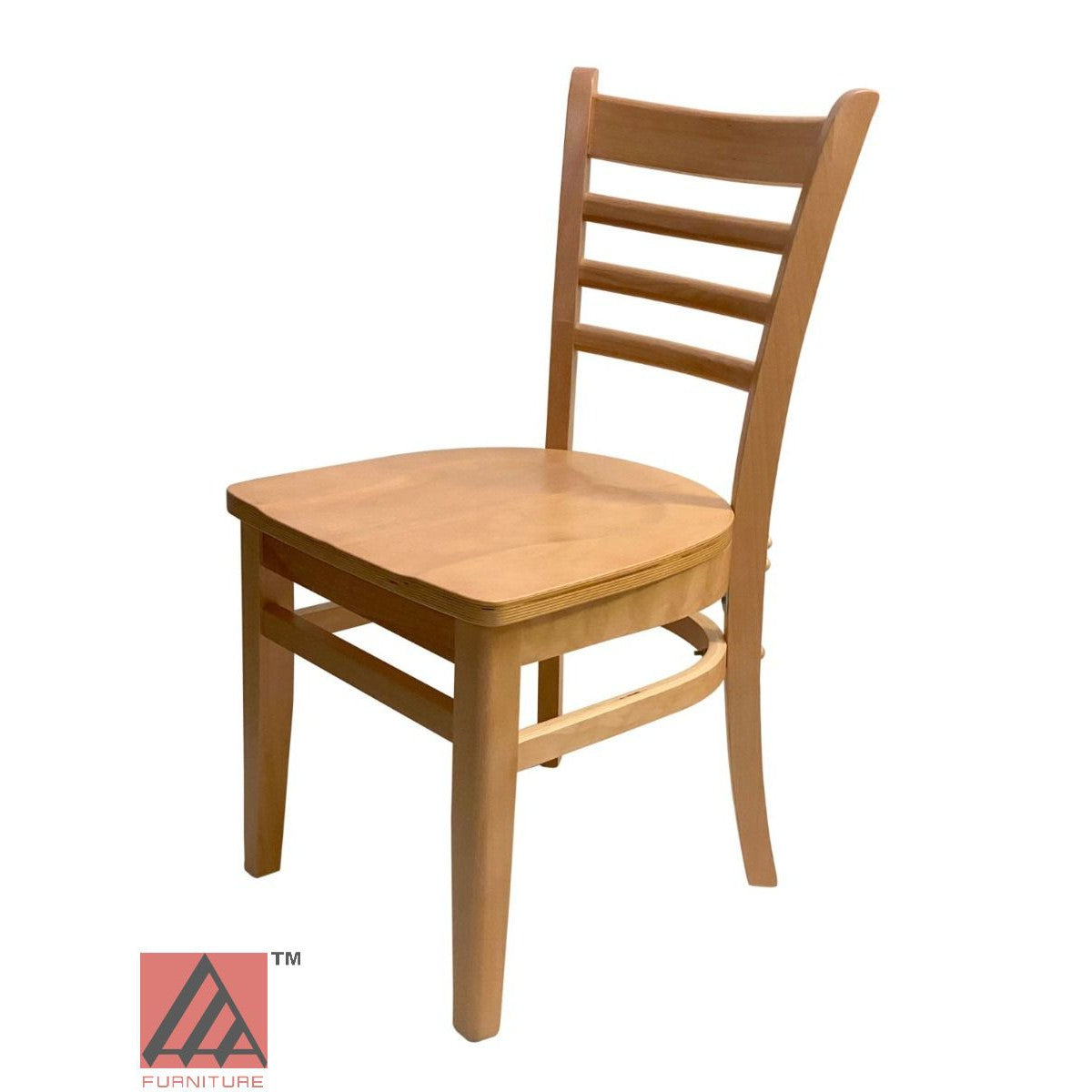 AAA Furniture Beech Ladder 33" Natural Wood Chair with Wood Seat