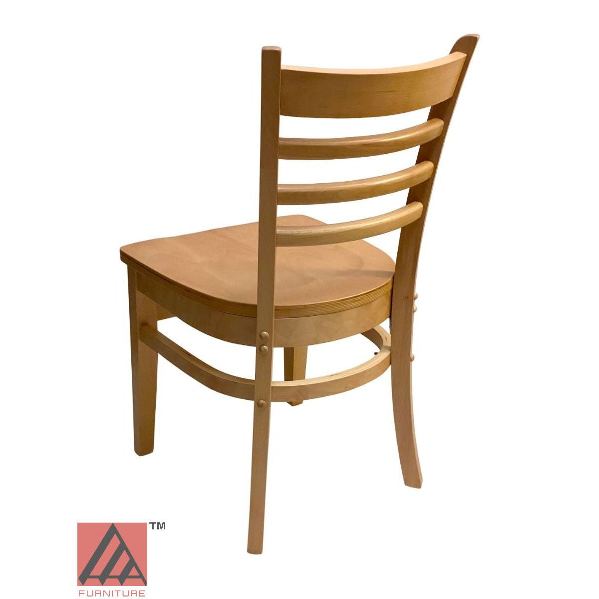 AAA Furniture Beech Ladder 33" Natural Wood Chair with Wood Seat