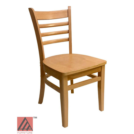 AAA Furniture Beech Ladder 33" Natural Wood Chair with Wood Seat
