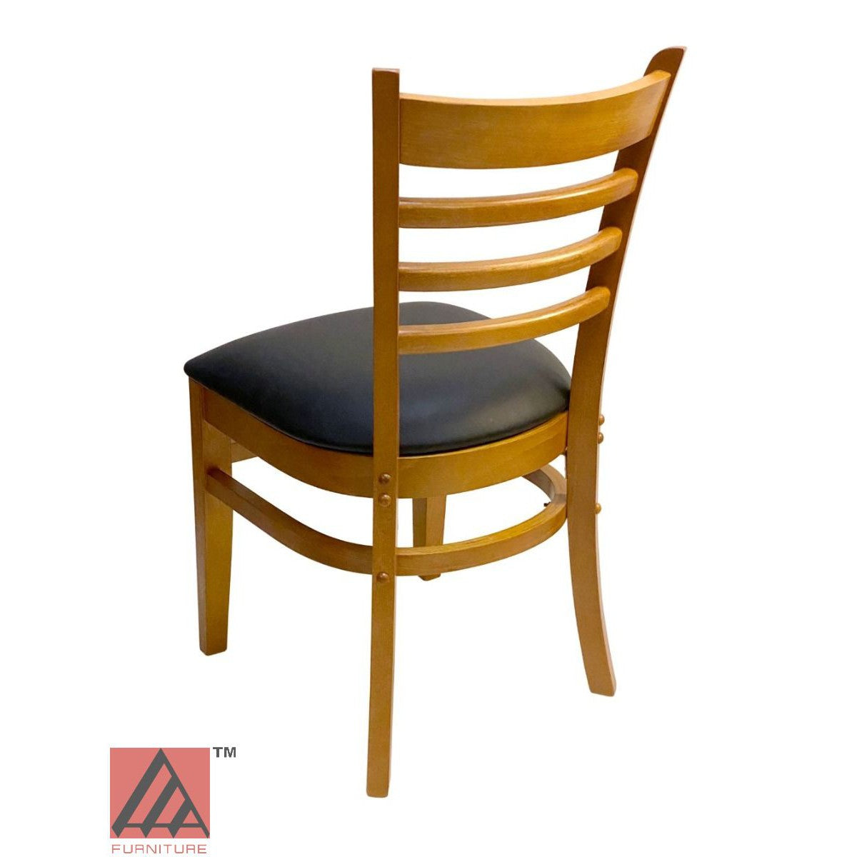 AAA Furniture Beech Ladder 33" Oak Wood Chair with Grade 4 Vinyl Seat