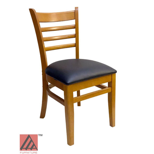 AAA Furniture Beech Ladder 33" Oak Wood Chair with Grade 5 Vinyl Seat