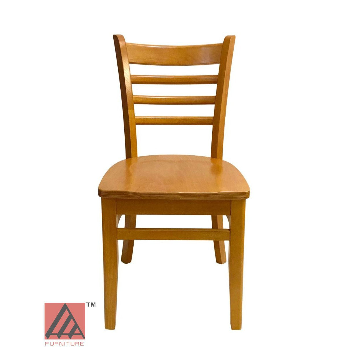 AAA Furniture Beech Ladder 33" Oak Wood Chair with Wood Seat