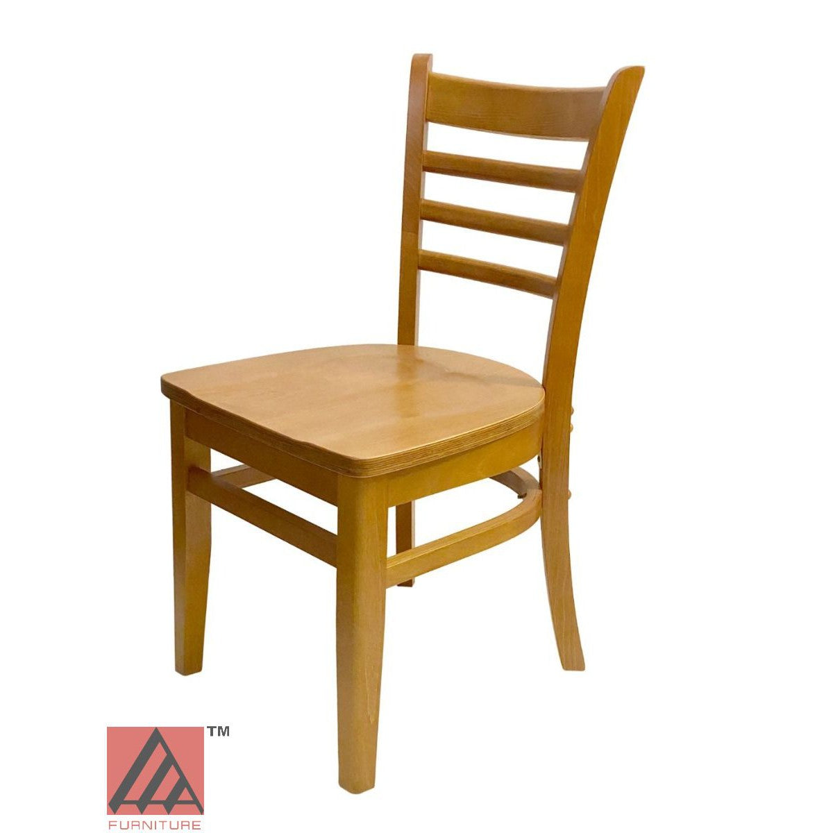 AAA Furniture Beech Ladder 33" Oak Wood Chair with Wood Seat