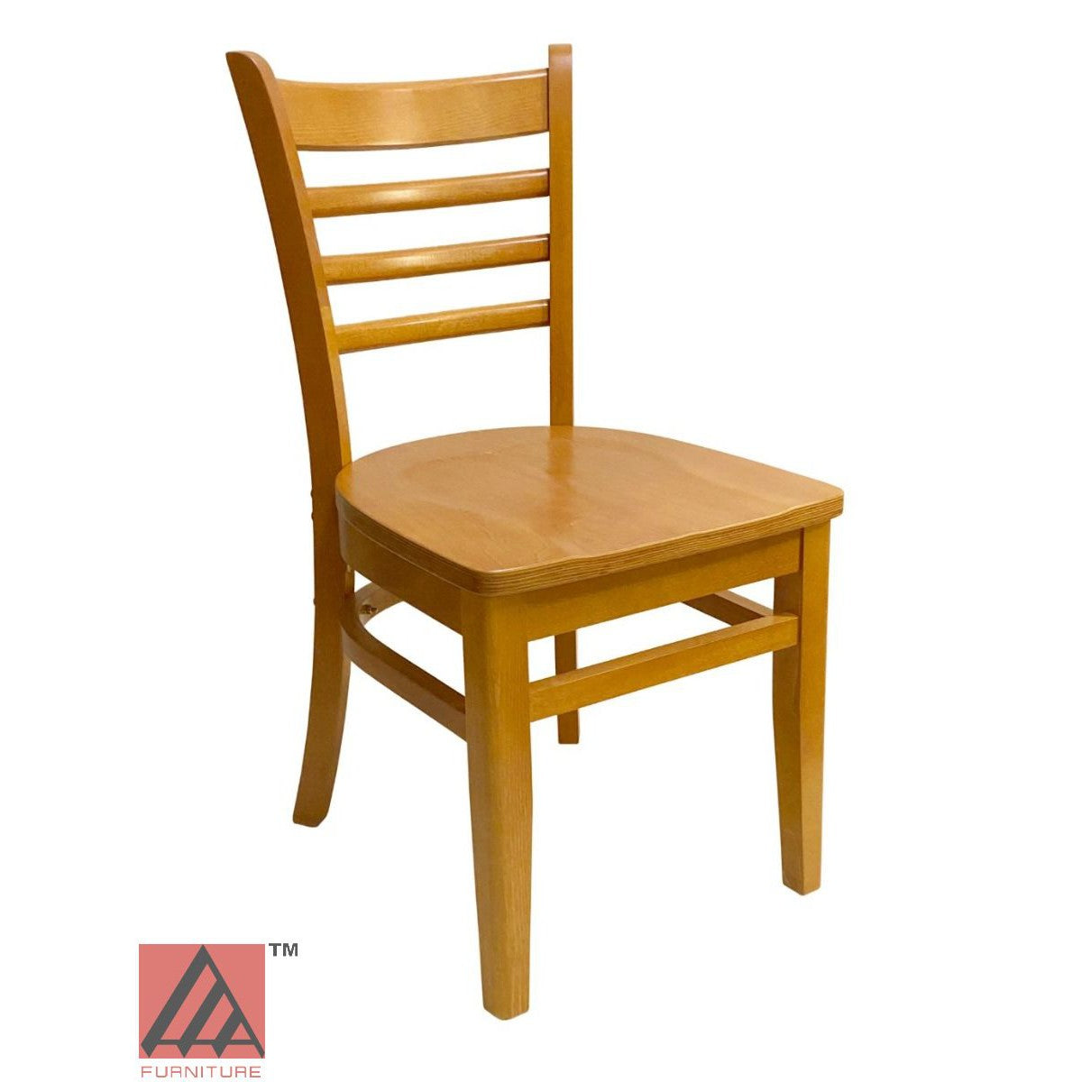 AAA Furniture Beech Ladder 33" Oak Wood Chair with Wood Seat