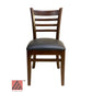 AAA Furniture Beech Ladder 33" Walnut Wood Chair with Black Vinyl Seat