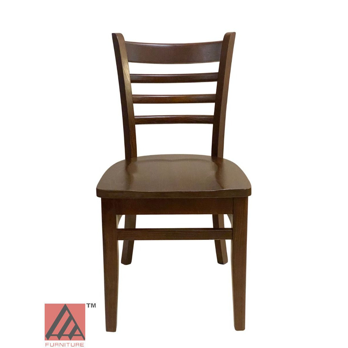 AAA Furniture Beech Ladder 33" Walnut Wood Chair with Wood Seat