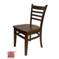 AAA Furniture Beech Ladder 33" Walnut Wood Chair with Wood Seat