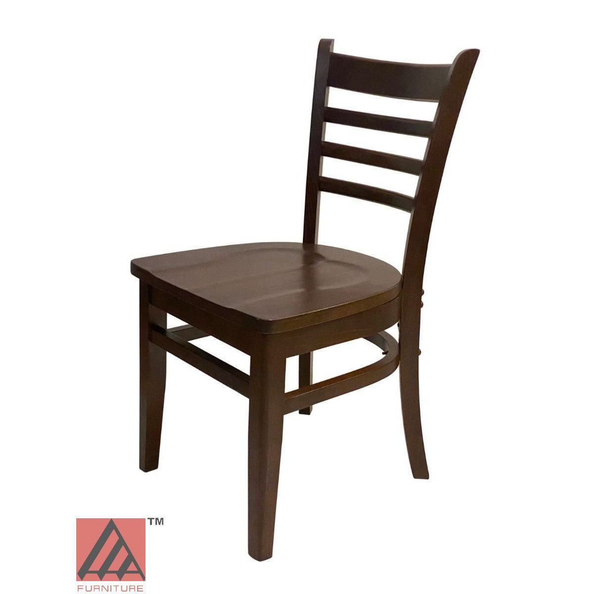 AAA Furniture Beech Ladder 33" Walnut Wood Chair with Wood Seat