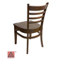 AAA Furniture Beech Ladder 33" Walnut Wood Chair with Wood Seat