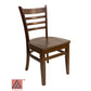 AAA Furniture Beech Ladder 33" Walnut Wood Chair with Wood Seat