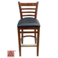 AAA Furniture Beech Ladder 43" Cherry Bar Stool with Black Vinyl Seat