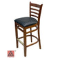 AAA Furniture Beech Ladder 43" Cherry Bar Stool with Black Vinyl Seat