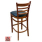 AAA Furniture Beech Ladder 43" Cherry Bar Stool with Black Vinyl Seat