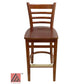 AAA Furniture Beech Ladder 43" Cherry Bar Stool with Wood Seat