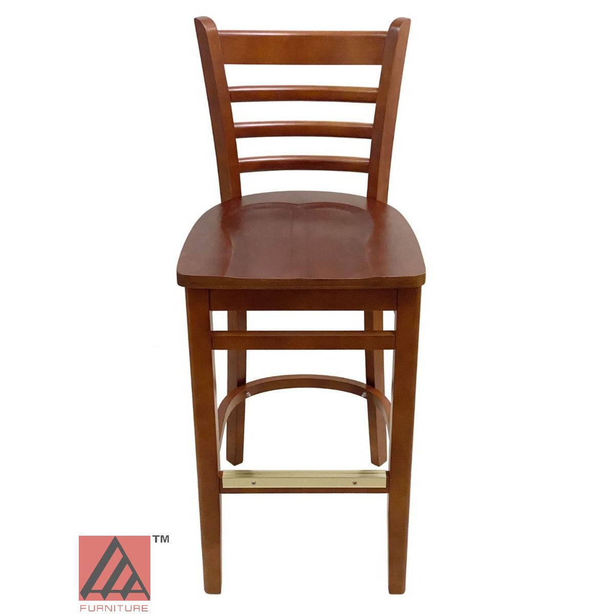 AAA Furniture Beech Ladder 43" Cherry Bar Stool with Wood Seat