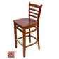 AAA Furniture Beech Ladder 43" Cherry Bar Stool with Wood Seat