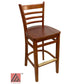 AAA Furniture Beech Ladder 43" Cherry Bar Stool with Wood Seat