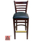 AAA Furniture Beech Ladder 43" Mahogany Bar Stool with Black Vinyl Seat