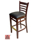 AAA Furniture Beech Ladder 43" Mahogany Bar Stool with Black Vinyl Seat