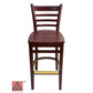 AAA Furniture Beech Ladder 43" Mahogany Bar Stool with Wood Seat