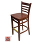 AAA Furniture Beech Ladder 43" Mahogany Bar Stool with Wood Seat