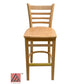 AAA Furniture Beech Ladder 43" Natural Bar Stool with Wood Seat