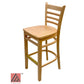 AAA Furniture Beech Ladder 43" Natural Bar Stool with Wood Seat