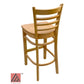 AAA Furniture Beech Ladder 43" Natural Bar Stool with Wood Seat