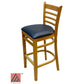 AAA Furniture Beech Ladder 43" Oak Bar Stool with Black Vinyl Seat