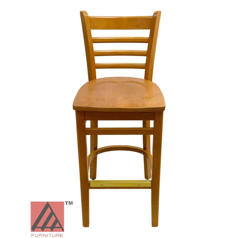 AAA Furniture Beech Ladder 43" Oak Bar Stool with Wood Seat