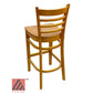 AAA Furniture Beech Ladder 43" Oak Bar Stool with Wood Seat