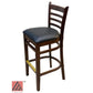 AAA Furniture Beech Ladder 43" Walnut Bar Stool with Black Vinyl Seat