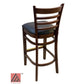 AAA Furniture Beech Ladder 43" Walnut Bar Stool with Grade 4 Vinyl Seat