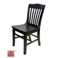 AAA Furniture Beech School House 34" Black Wood Chair with Solid Wood Seat