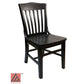 AAA Furniture Beech School House 34" Black Wood Chair with Solid Wood Seat