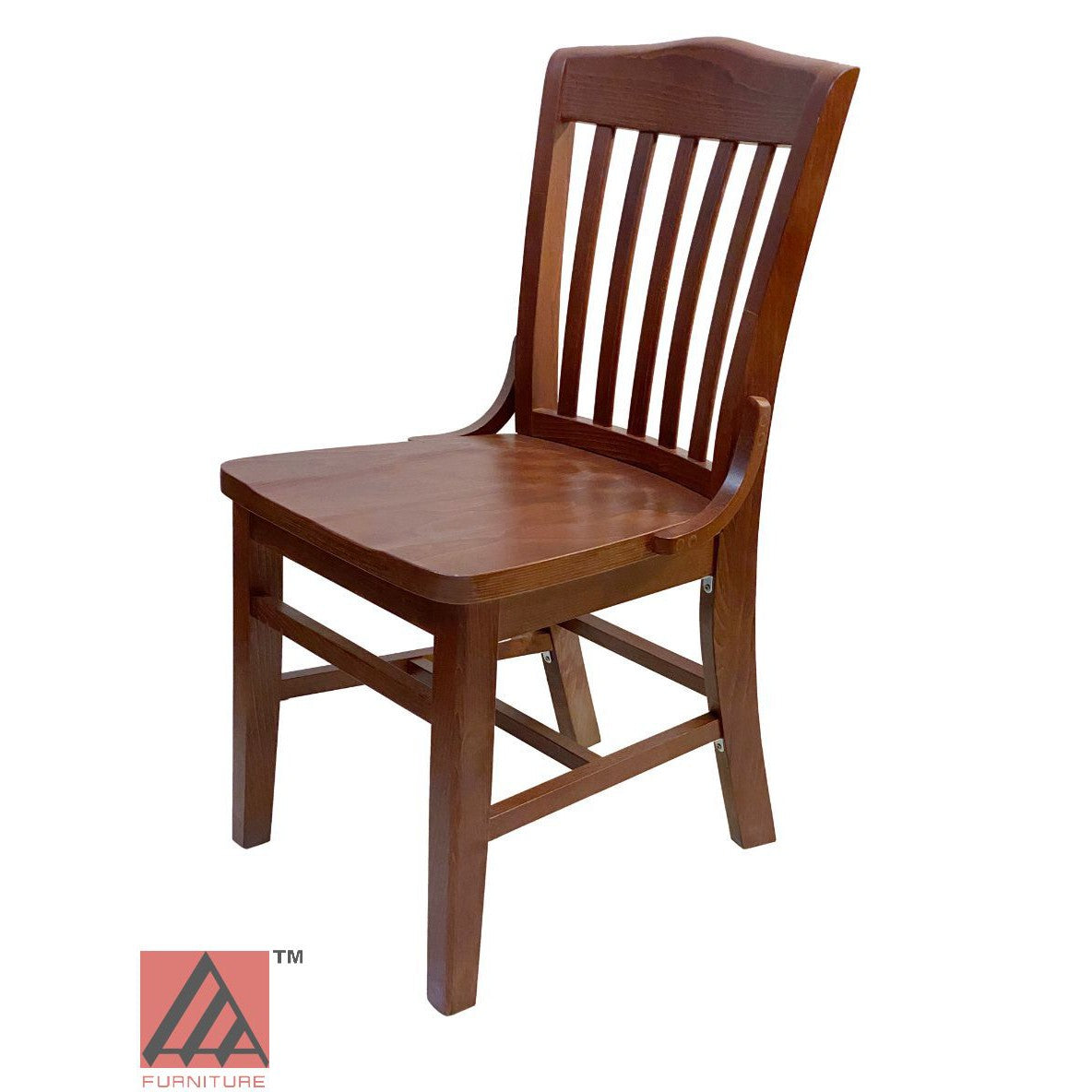 AAA Furniture Beech School House 34" Brown Wood Chair with Solid Wood Seat