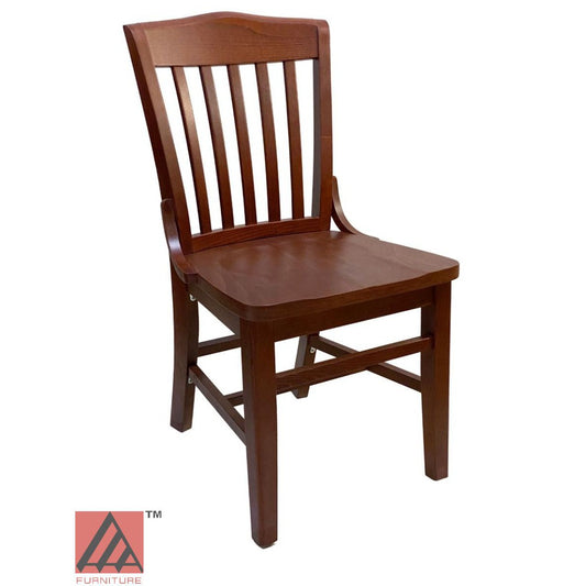 AAA Furniture Beech School House 34" Brown Wood Chair with Wood Seat