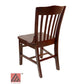 AAA Furniture Beech School House 34" Mahogany Wood Chair with Solid Wood Seat