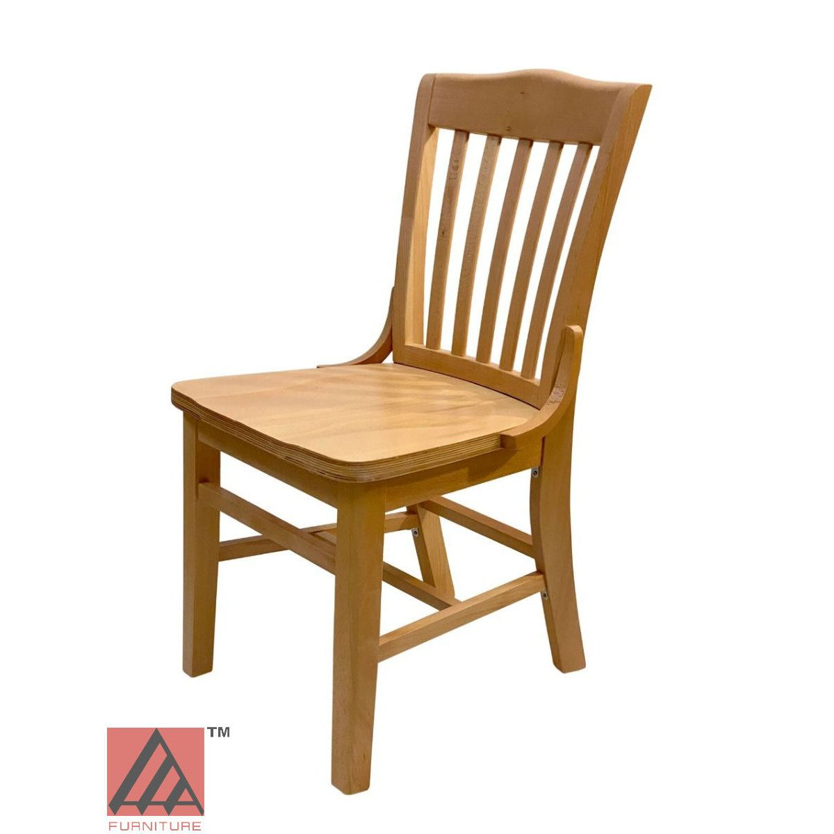 AAA Furniture Beech School House 34" Natural Wood Chair with Solid Wood Seat