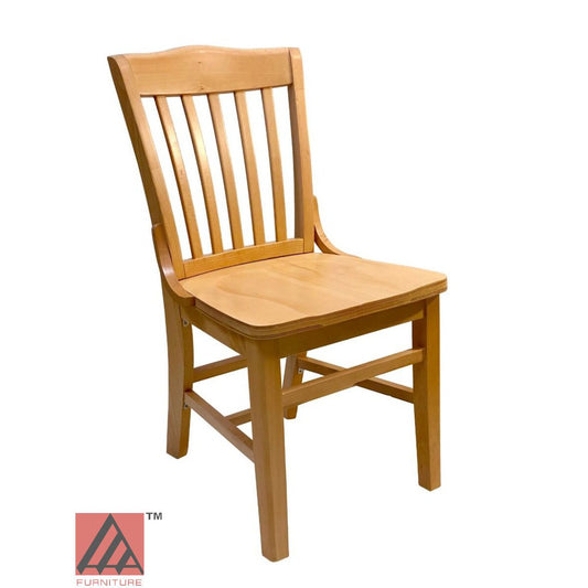 AAA Furniture Beech School House 34" Natural Wood Chair with Solid Wood Seat